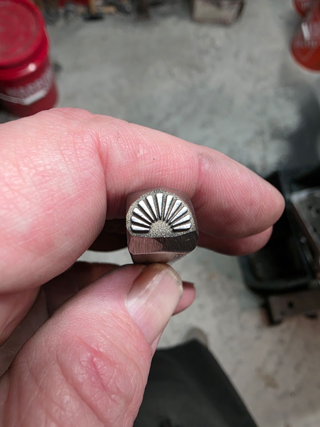 Fan shape stamp 