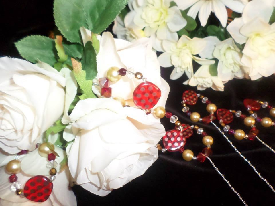 Bouquet Picks - Fire Red/Gold