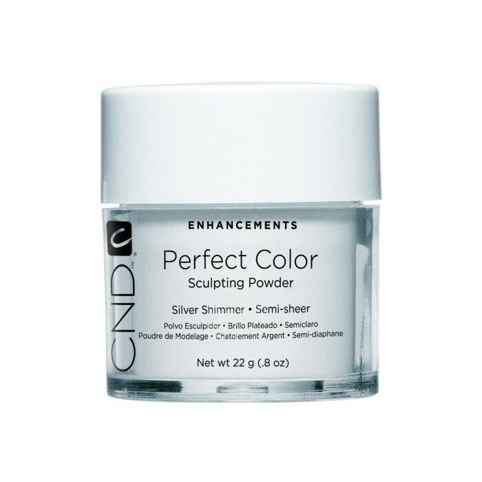 CND PERFECT COLOR SCULPTING POWDER SILVER SHIMMER 22gr