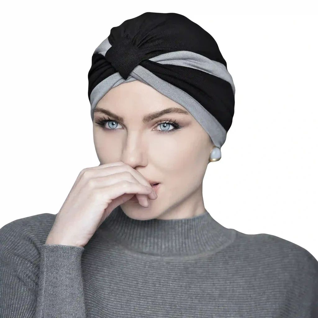 TURBANTE MASUMI AMELIA NERO-GRIGIO