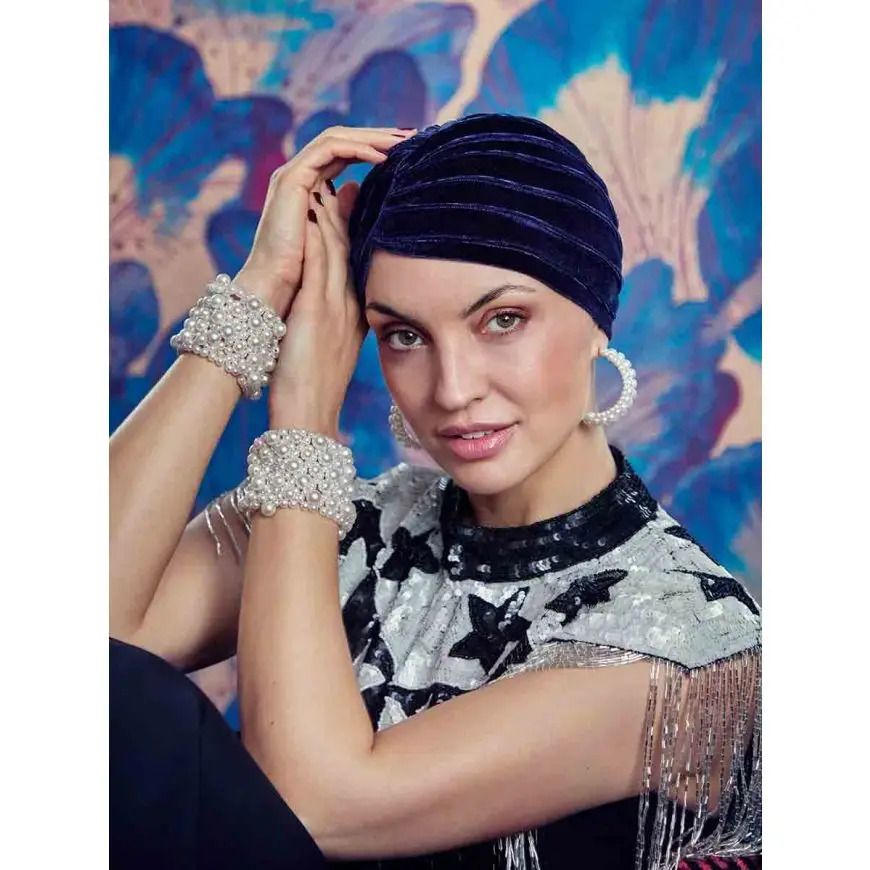 TURBANTE CHRISTINE PEARL 3024-4059 BLU TURBANTE CHRISTINE PEARL 3024-4059 BLU