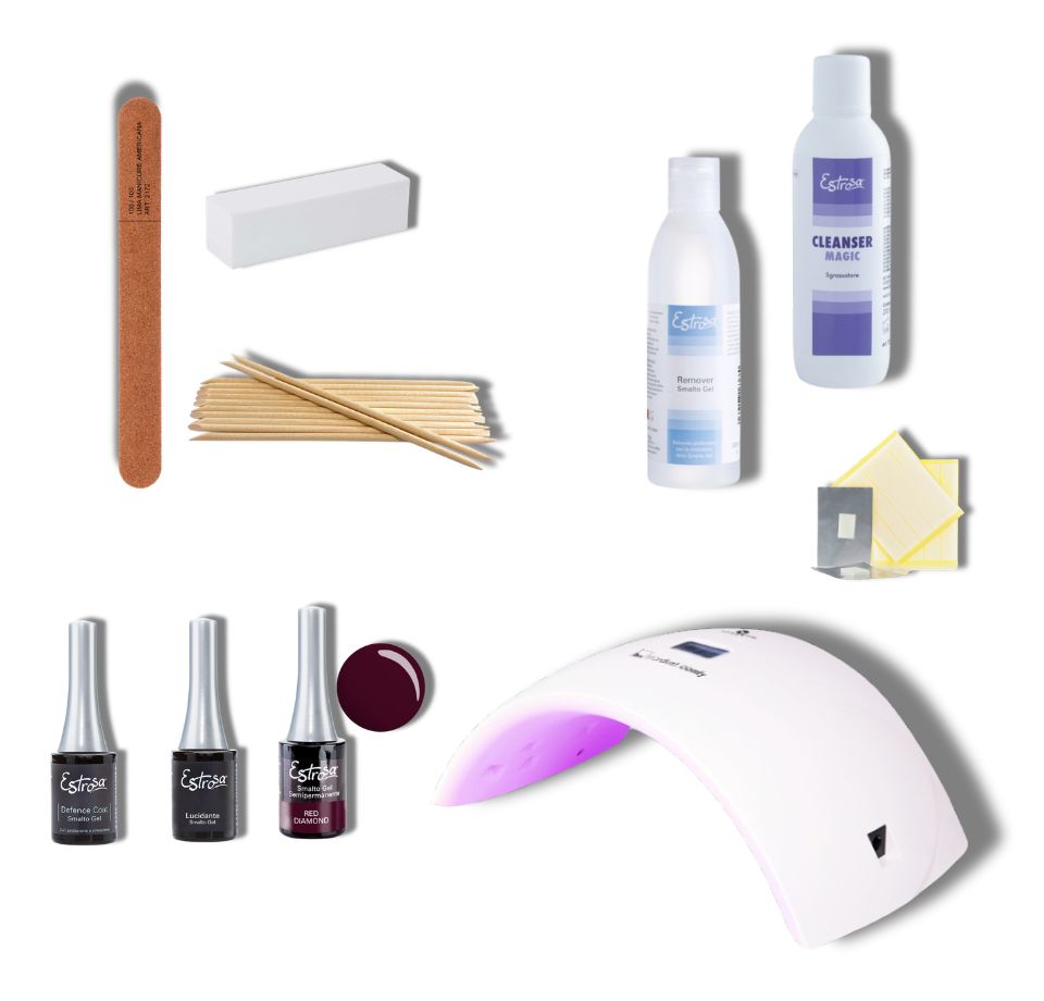 KIT SMALTO SEMIPERMANENTE BASE - RED DIMOND