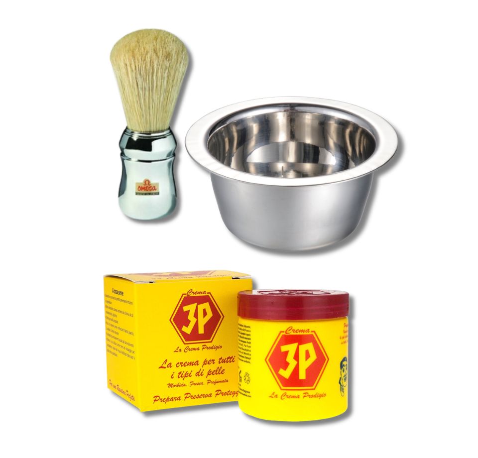 KIT RASATURA CIOTOLA BARBA+ PENNELLO + CREMA 3P