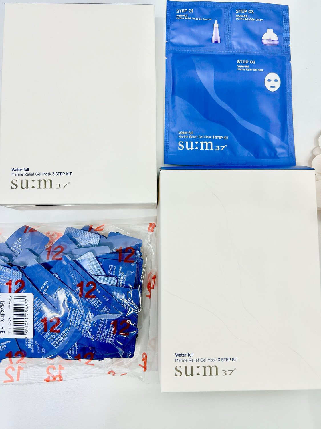 [51905423]Su:m37 Water-full Marine Relief Gel Mask 3 STEP KIT special Set [B-1-4]