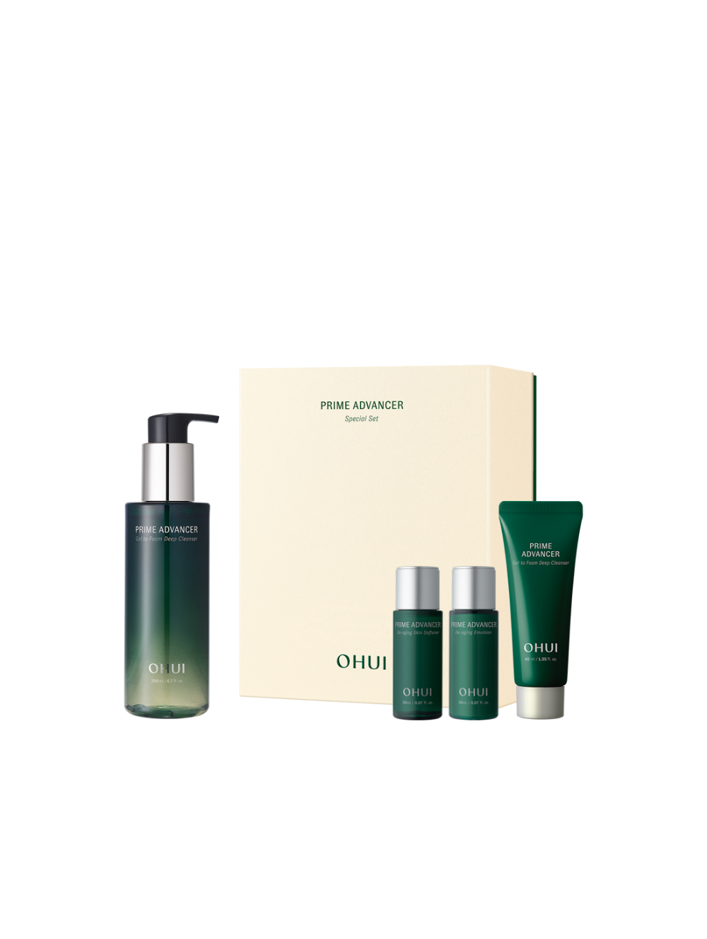 O HUI Prime Advancer Gel to Foam Deep Cleanser Special Set