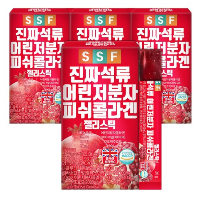 Pure Food Pomegranate Low Molecular Collagen Jelly Stick, 300g, 4 уп