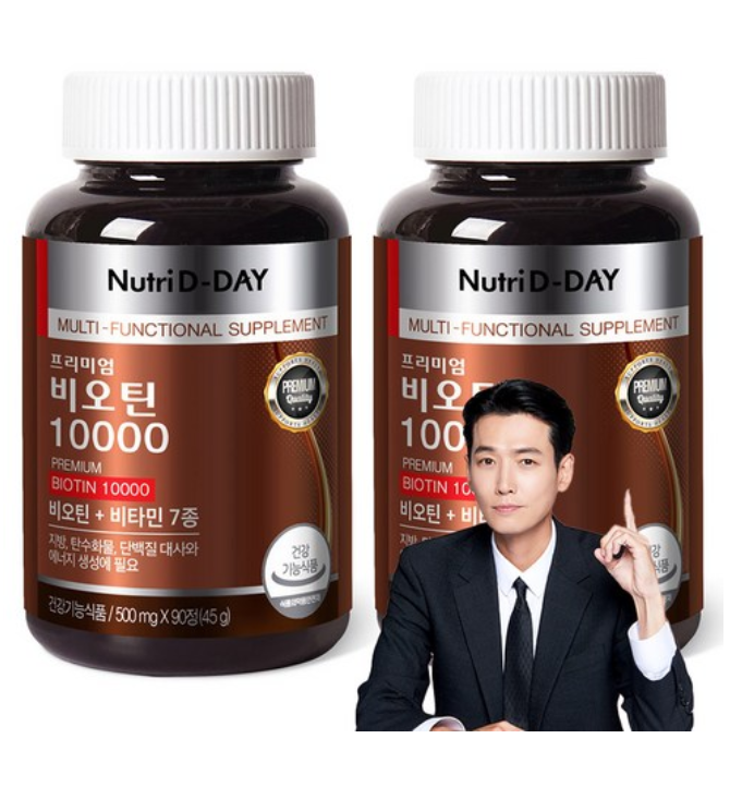 Nutriday Premium Biotin 10000, 90 Tablets, 2ea