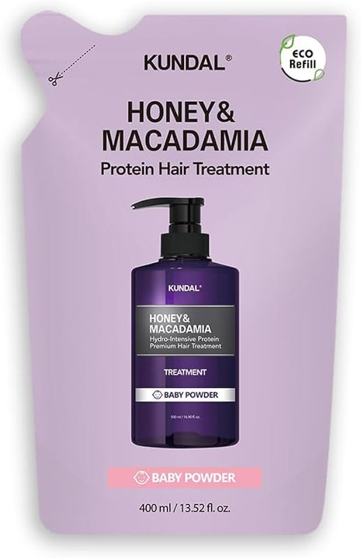 HONEY &amp; MACADAMIA PROTEIN TREATMENT REFILL POUCH 400ML - BABYPOWDER