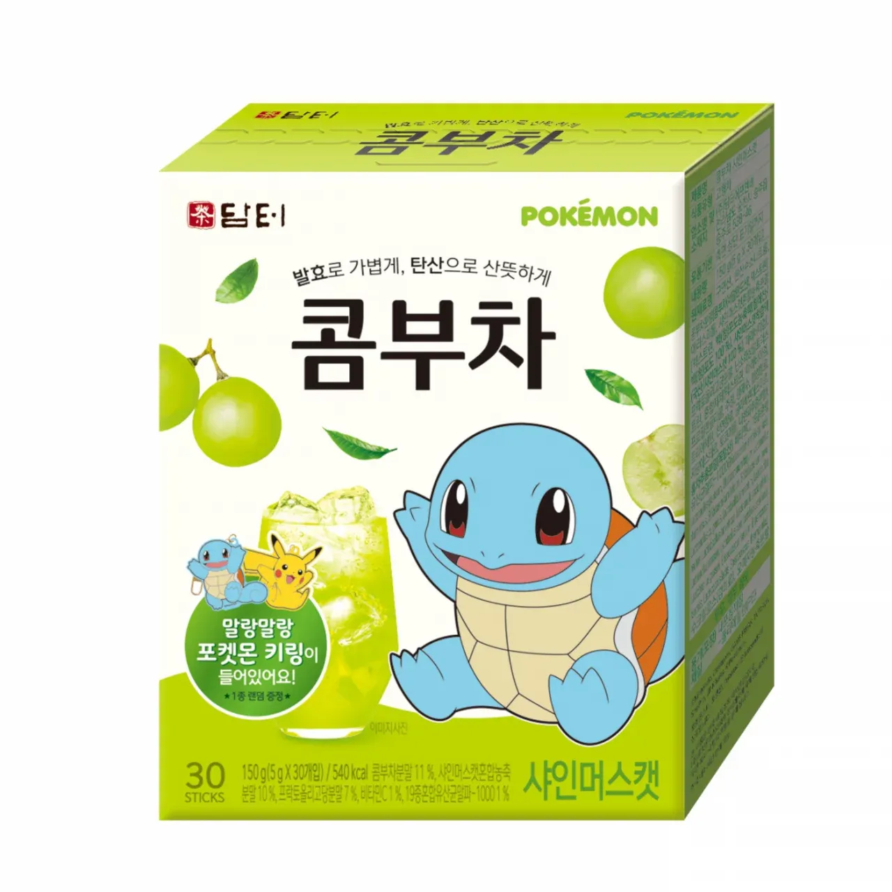 Damter Kombucha Shine Muscat Pokemon Plan (5G*30)  Освежающая комбуча с виноградом Шайн Маскат и покемонами!