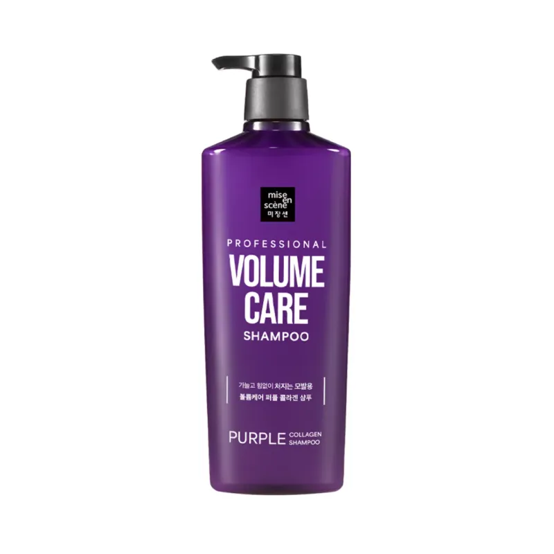 💜 Mise en Scène Volume Care – Purple Collagen Shampoo Лёгкость, пышность и упругость для тонких и ослабленных волос. Mise en scene Professional Shampoo (Volume) (680ML)