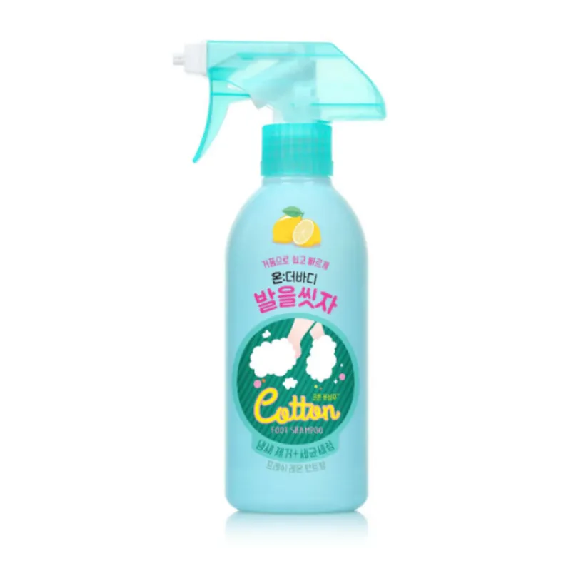 [The ultimate foot odor remover] On the Body Foot Wash Foot Shampoo (Lemon) (385ML)🦶🍋 Cotton Foot Shampoo — Пенный шампунь-спрей для ног с ароматом лимона Свежесть и чистота без ванночек и замачиван