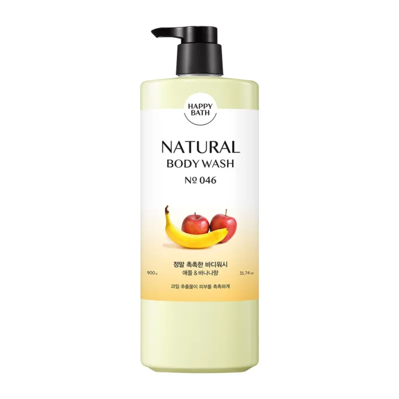 Happy Bath Really Moisturizing Body Wash (Apple &amp; Banana Scent) (900G) 🍎🍌 Happy Bath Natural Body Wash №046 – Яблоко &amp; Банан Фруктовая свежесть и мягкость для всей семьи.