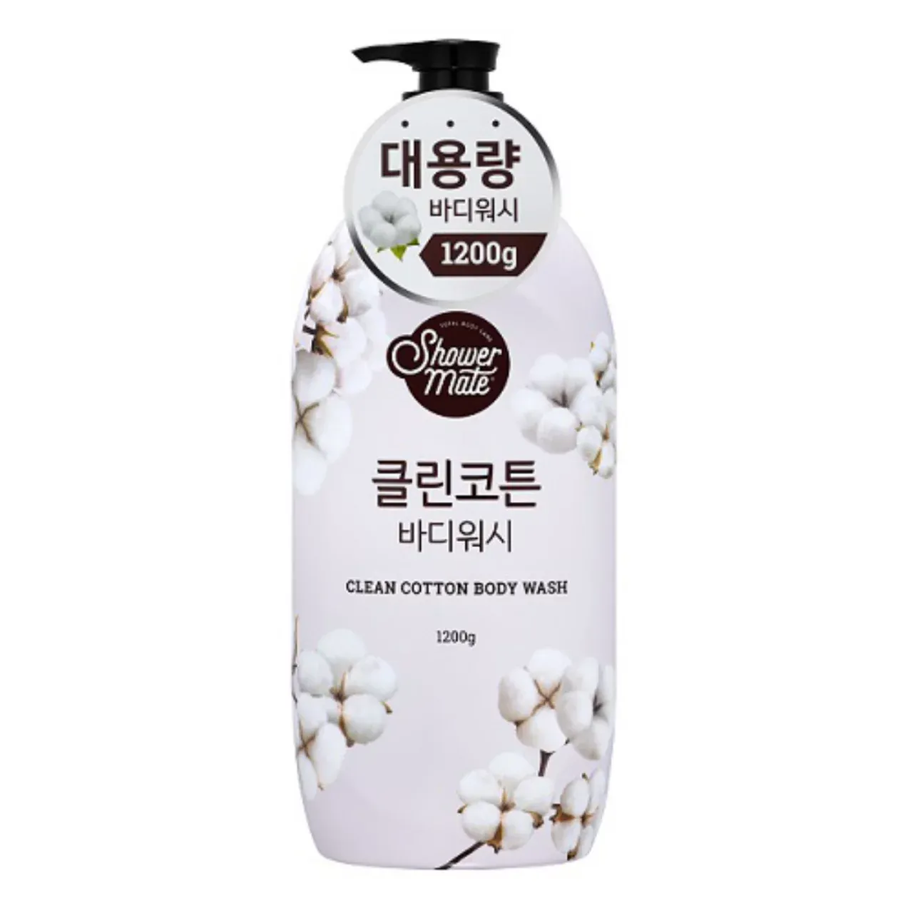 Shower Mate Fresh Body Wash (Cotton) (1,200G) ☁️ Shower Mate Clean Cotton – Гель для душа с ароматом чистого хлопка Чистота, мягкость и уют — в каждом движении.
