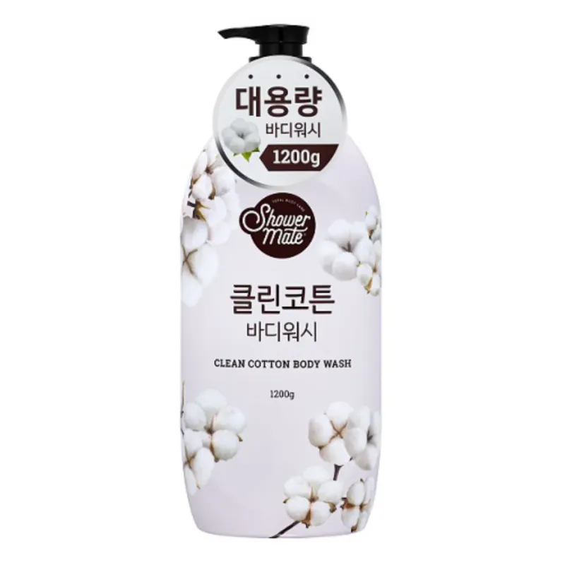 Shower Mate Fresh Body Wash (Cotton) (1,200G) ☁️ Shower Mate Clean Cotton – Гель для душа с ароматом чистого хлопка Чистота, мягкость и уют — в каждом движении.