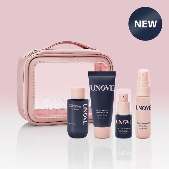 [June All Young Pick/NEW] Anove Travel Kit (Shampoo 52ml + Treatment 40ml + Oil Essence 10ml + Mist 30ml) 💼 UNOVE Deep Damage Care Travel Kit – Премиальный набор для восстановления волос Ваш идеальны