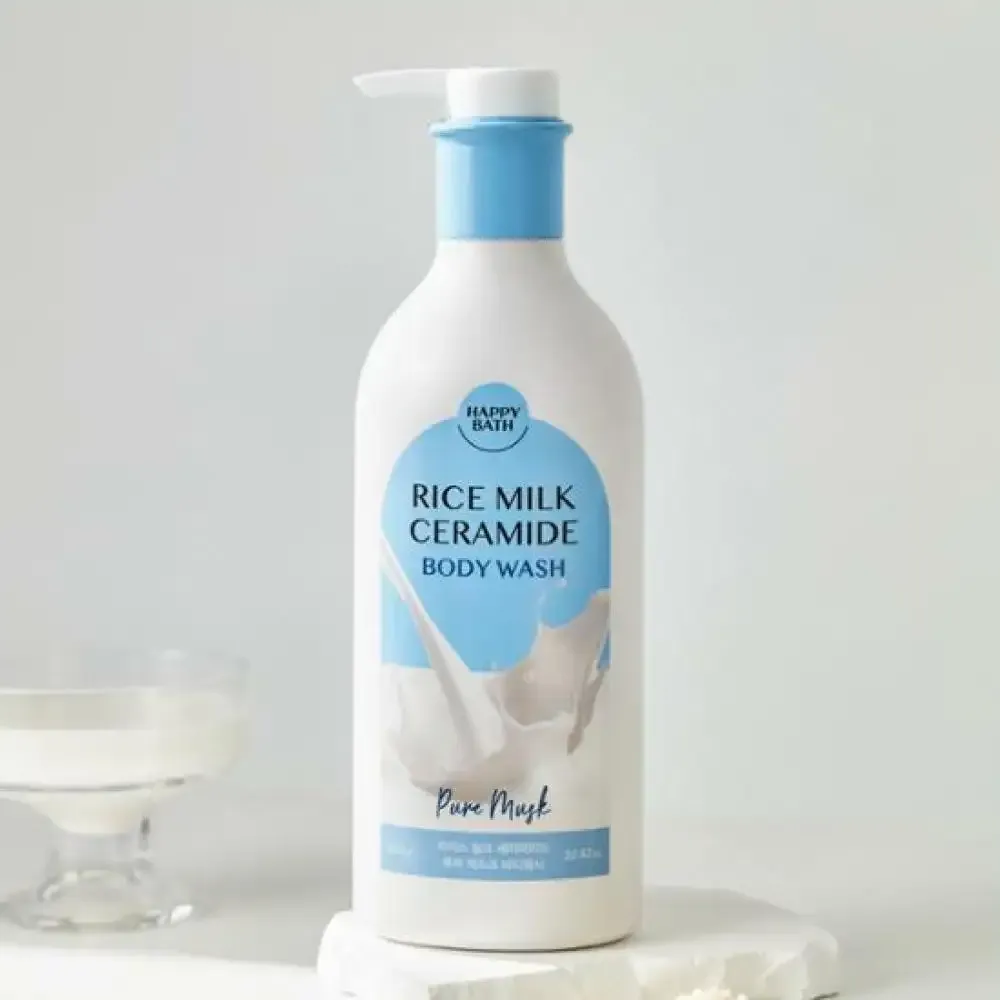 [133457]Happy Bath Rice Milk Ceramide Pure Mask Body Wash 650g