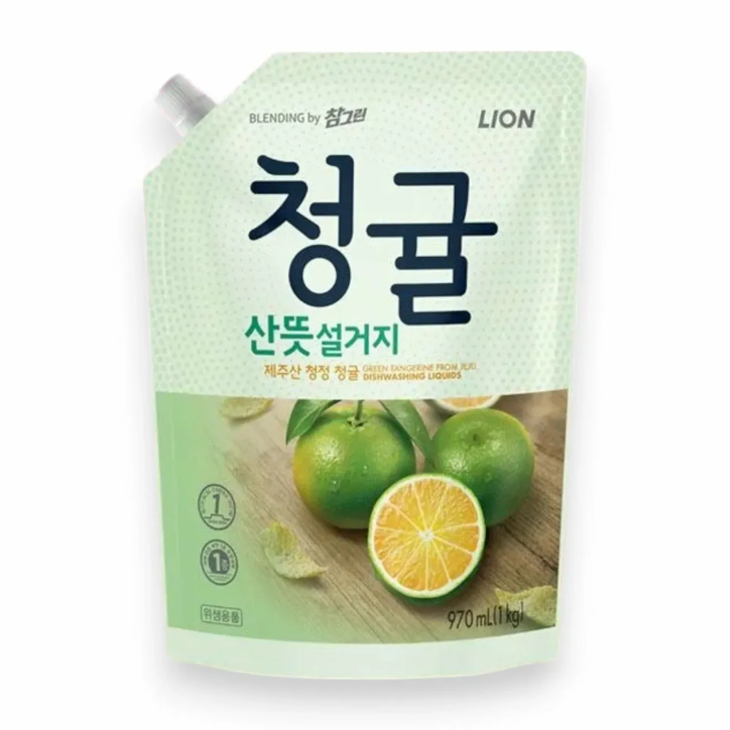 [623649]Lion Green Tangerine From Jeju Dishwashing Liquid 970ml