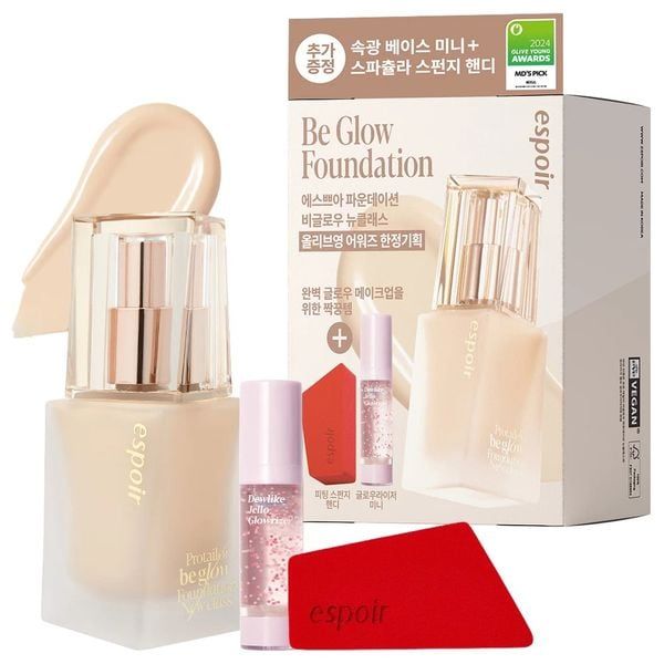 [942473]Espoir Be Glow Foundation SPF27 №20 Vanilla 30g + 7ml + sponge