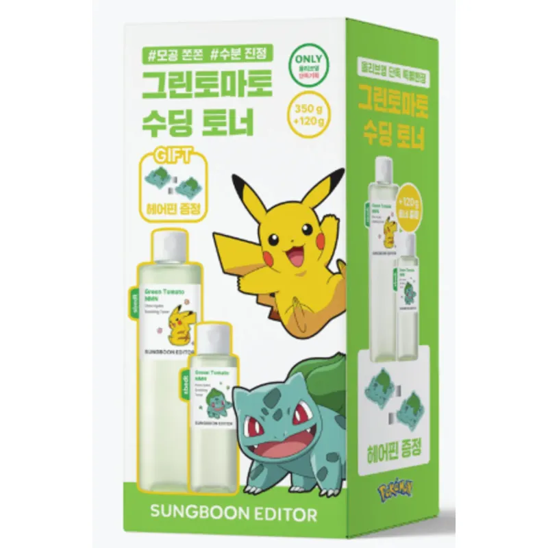 [026909]sbedt x Pokemon Green Tomato NMN Pore Hydro Soothing Toner Set 350+120g