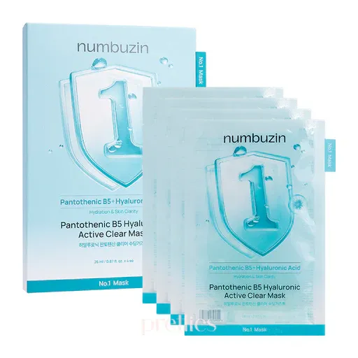 [061223]Numbuzin Pantothenic B5+Hyaluronic Acid Active Clear Mask 26ml*20ea