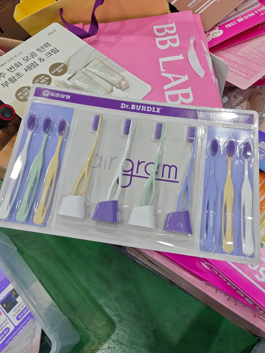 [506667]Dr.Burdle Air Gram Toothbrush Pack 10ea + Stands 4ea