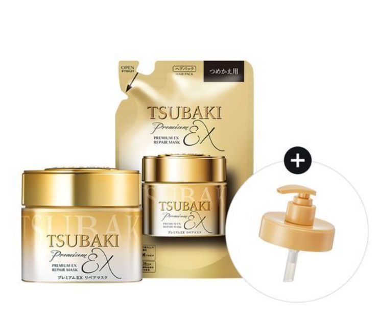 721876 Tsubaki Premium EX Repair Mask 180+150g - Tsubaki Premium EX Repair Mask 180g Refill Promotion (+150g Refill, Pump Free)