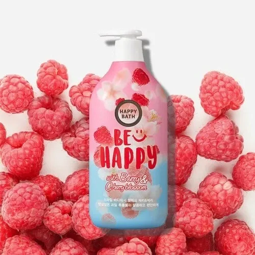 [505116] Happy Bath Be Happy With Berry &amp; Cherry Blossom Body Wash 900g