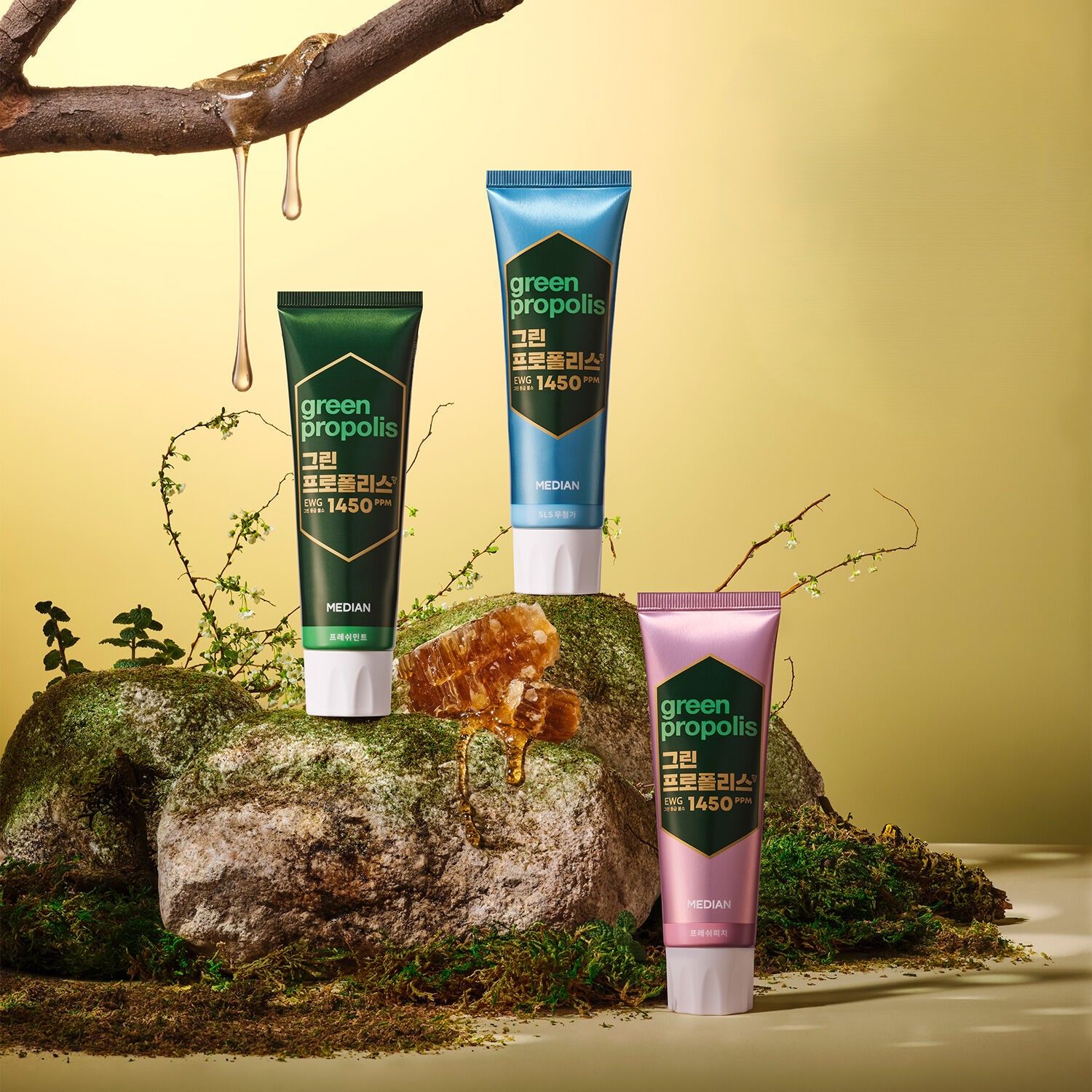 [598187] Median Green Propolis Toothpaste 100g*3ea