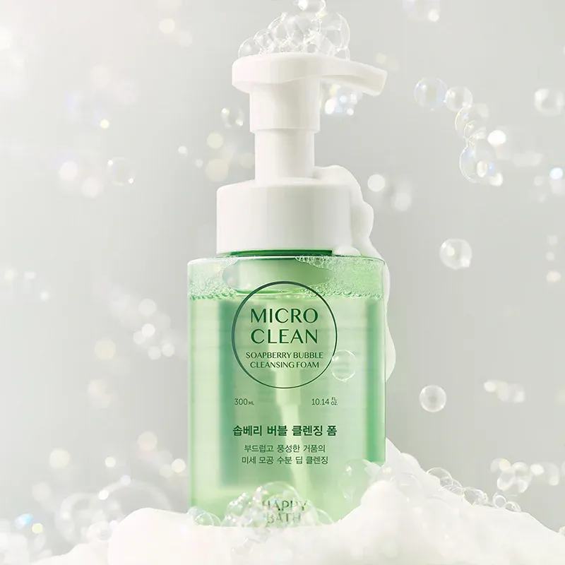 [537605] Happy Bath Micro Clean Soapberry Bubble Cleansing Foam 300ml