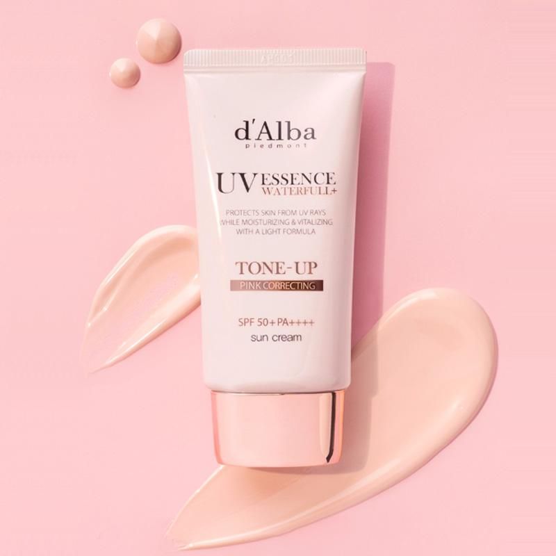 d&#39;Alba UV Essence Waterfull+ Tone-Up Pink Correcting SPF50+ PA++++ Sun Cream 50ml