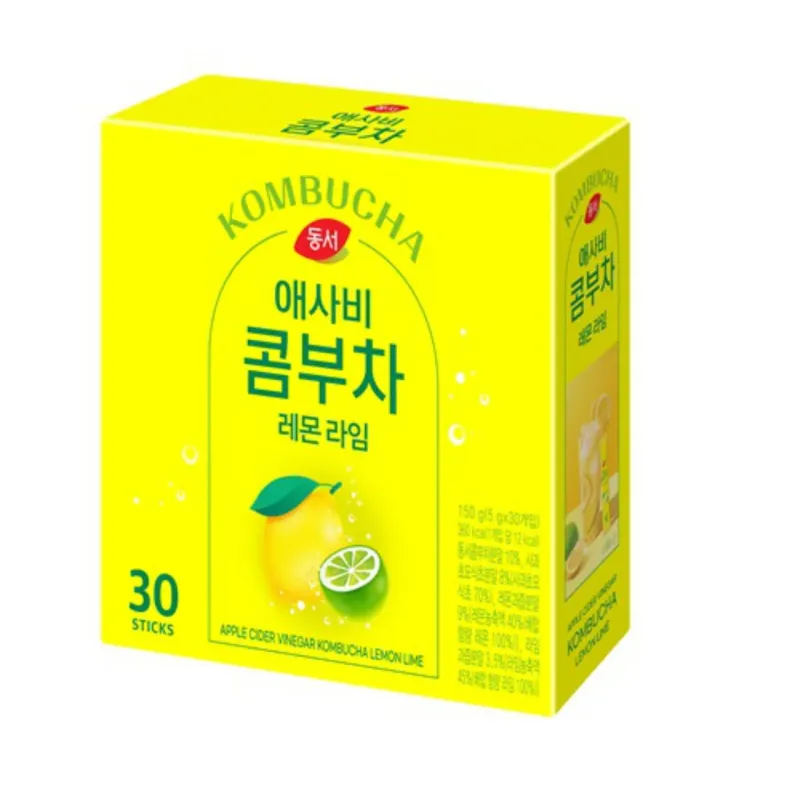 Dongseo Asabi Kombucha Lemon Lime (5G*30ea) 🍋 ASSABI Kombucha – Лимон и Лайм Освежающая классика на каждый день!