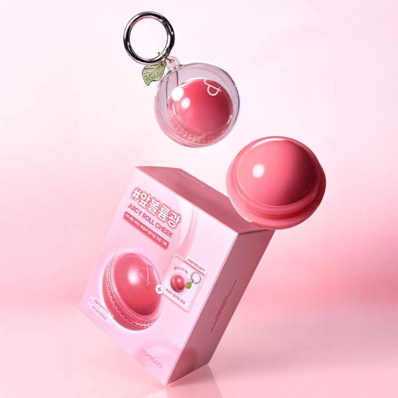 [088544] Romand Juicy Roll Cheek 03 White Peach Keyring Set