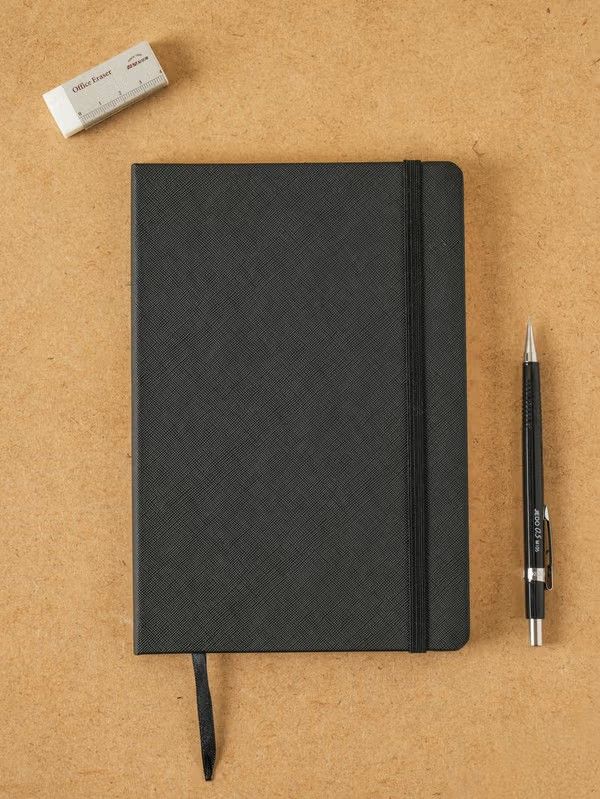 ​Leather-Style Cover Banded Lined Notebook A5 – 80 Sheets