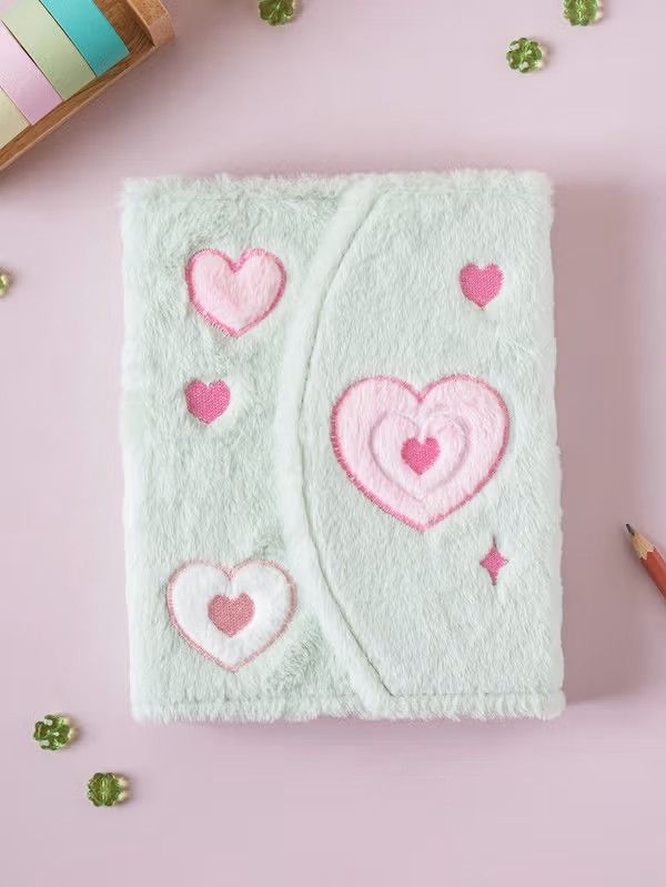 ​Fabric Cover Heart 6-Ring Diary – 40 Sheets