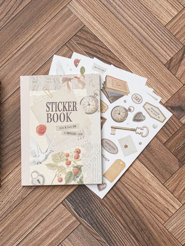 ​Vintage Mood Washi Sticker Book – 20 Sheets