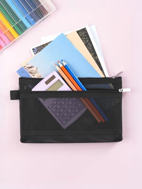 ​2-Tier Zipper Mesh Pouch – 22.5 × 14 cm