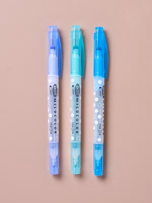 ​Decorative Dot Highlighter – Blue – 3 Pack