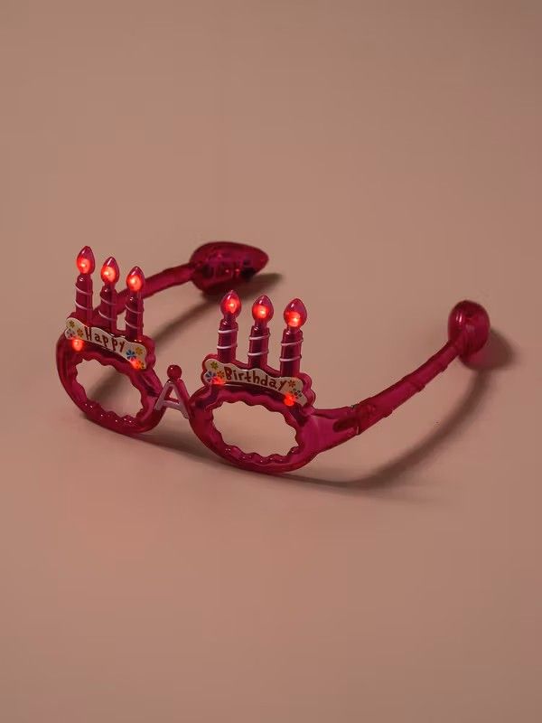 ​LED Birthday Candle Glasses – Pink