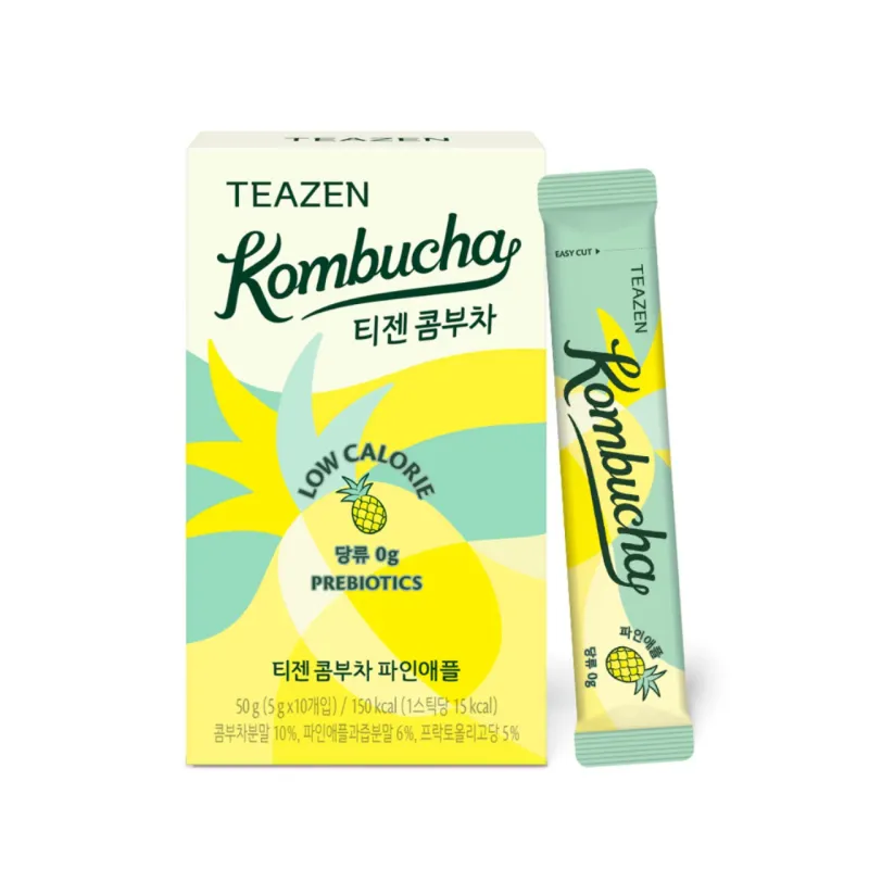 Tizen Kombucha Pineapple (5G*10ea)  Освежающая лимонная комбуча с пребиотиками и 0 г сахара
