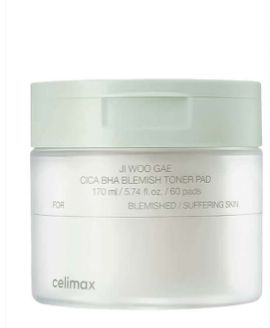 Celimax Ji Woo Gae Cica BHA Blemish Toner Pad 170ml/60pads