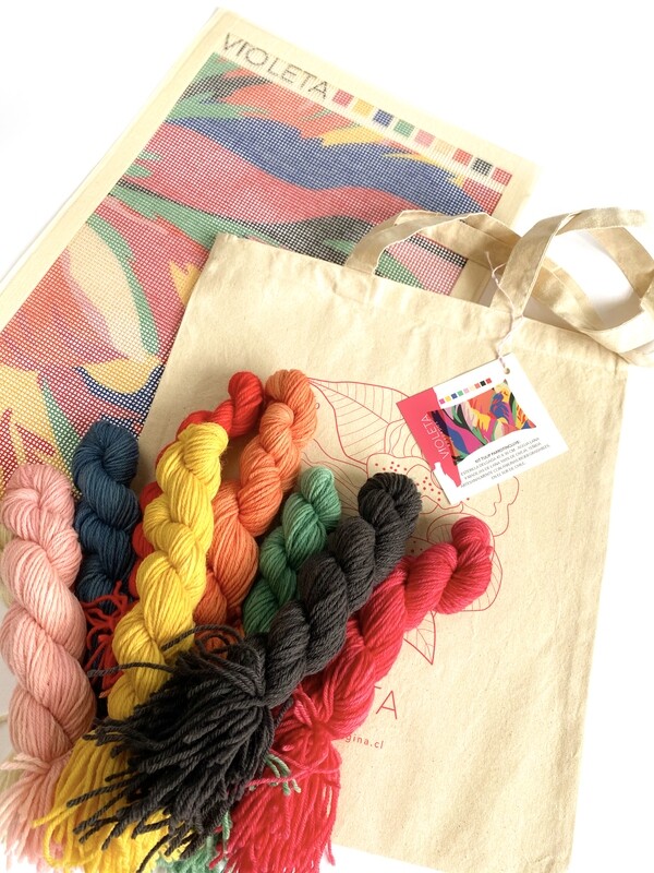 KIT BORDADO PUNTO CRUZ · TULIP PARROT RECTANGULAR
