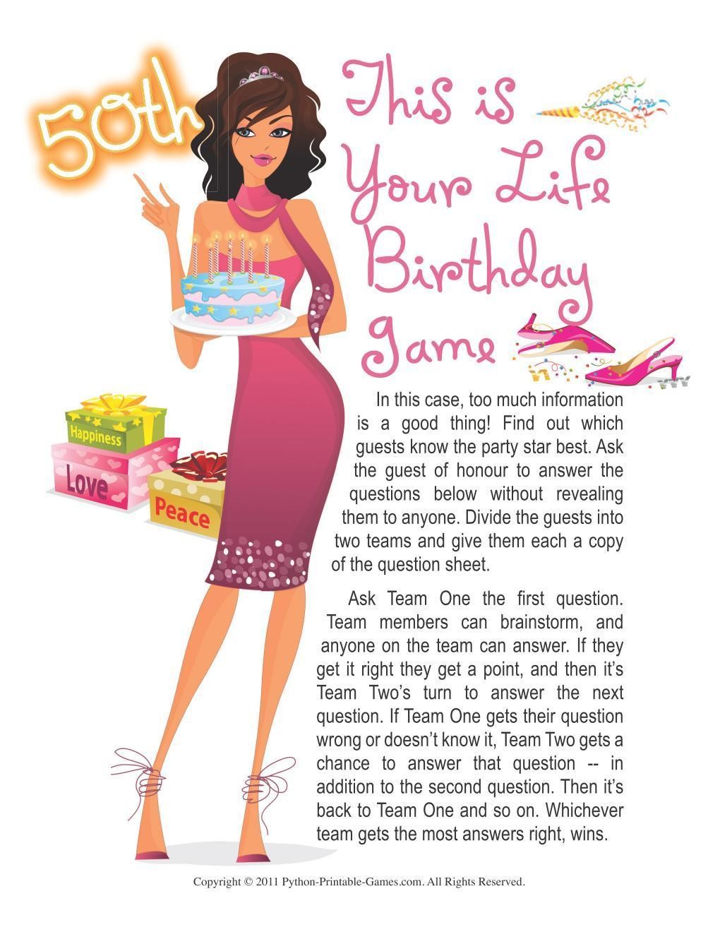 Birthday Party 50 Years Old This Is Your Life