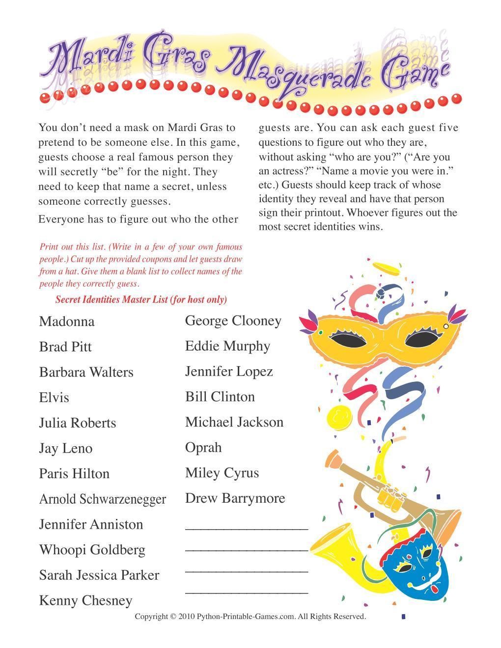 Mardi Gras: Masquerade