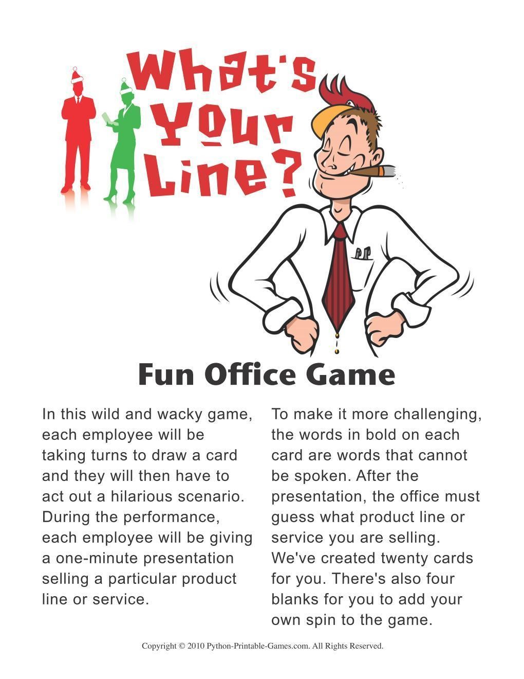 Games for the Office: What's Your Line? Office Party Acting Game
