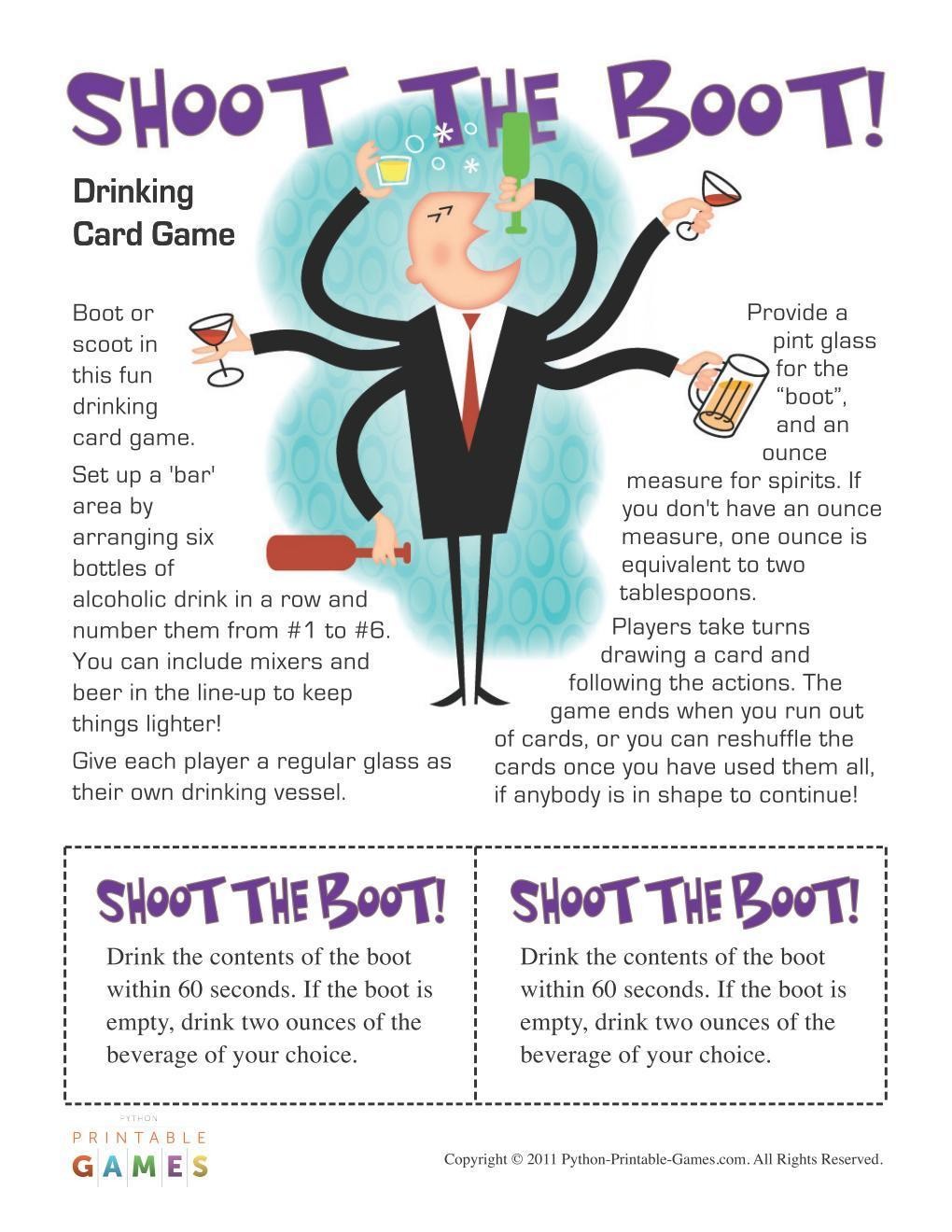 shoot the boot adult drinking game