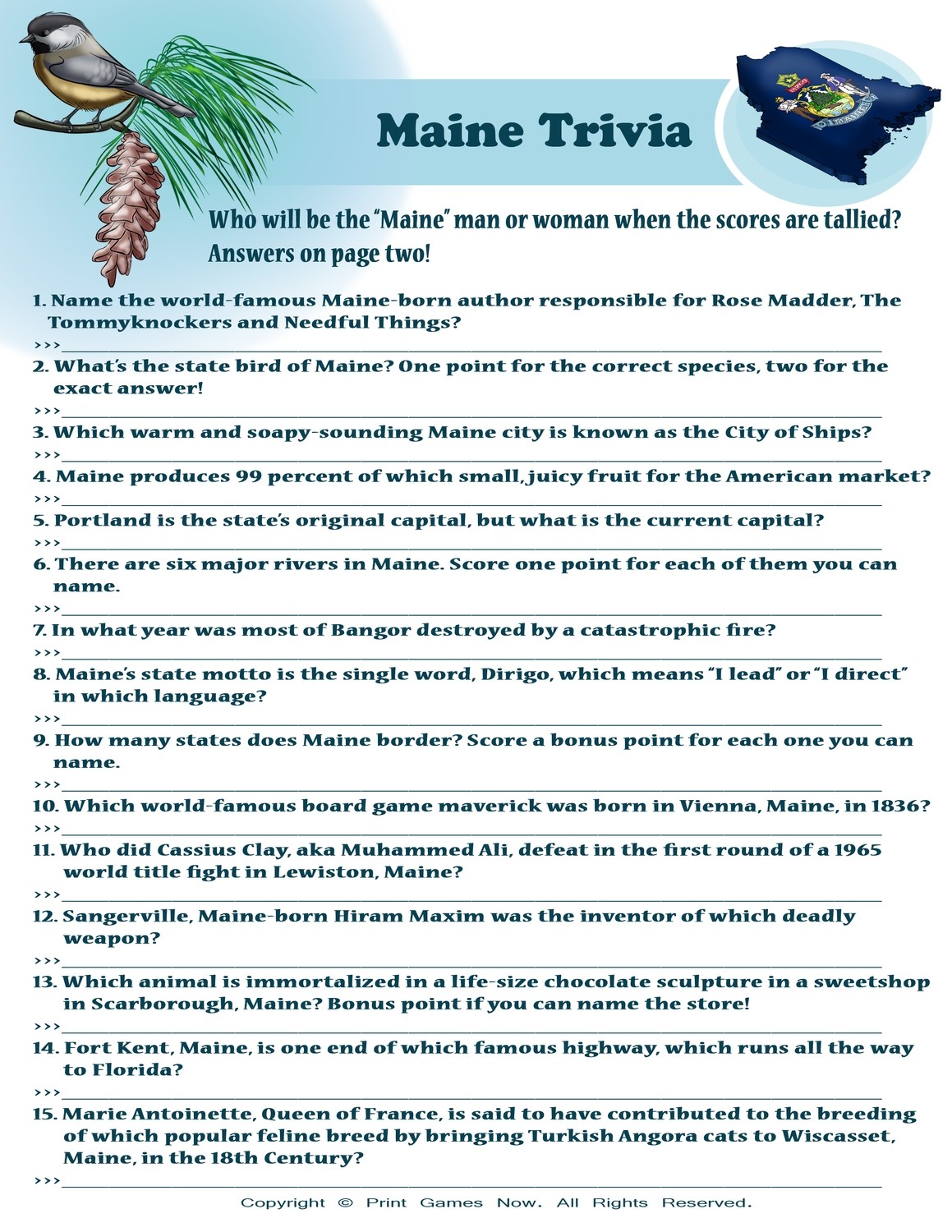 American Games: Maine Trivia