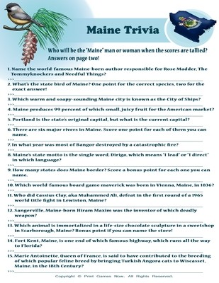American Games: Maine Trivia