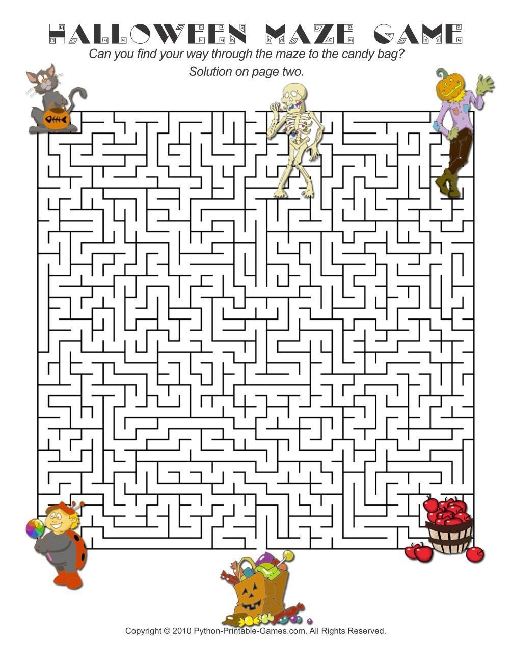 Printable Halloween Mazes