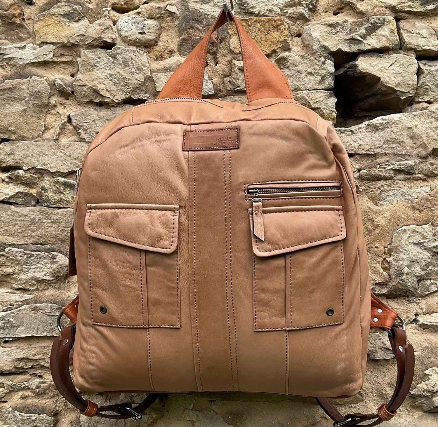 Rucksack beige weiches Nappaleder