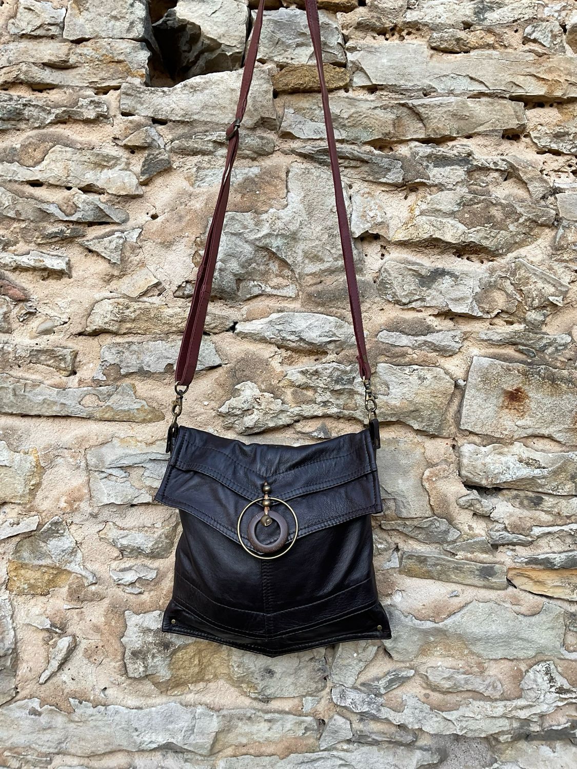 Handtasche Ledertasche mit Klappe
